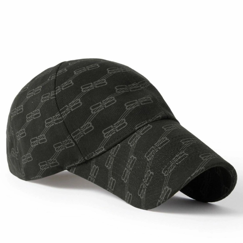 Balenciaga Unisex logo Cotton-Canvas Baseball Cap Black NWT